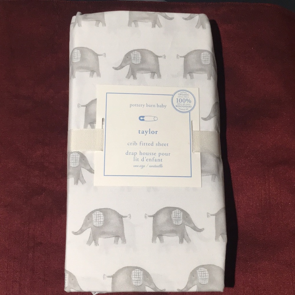 Pottery Barn PBK fitted Crib sheet - elephant